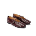 Burgundy Studded Ballerina