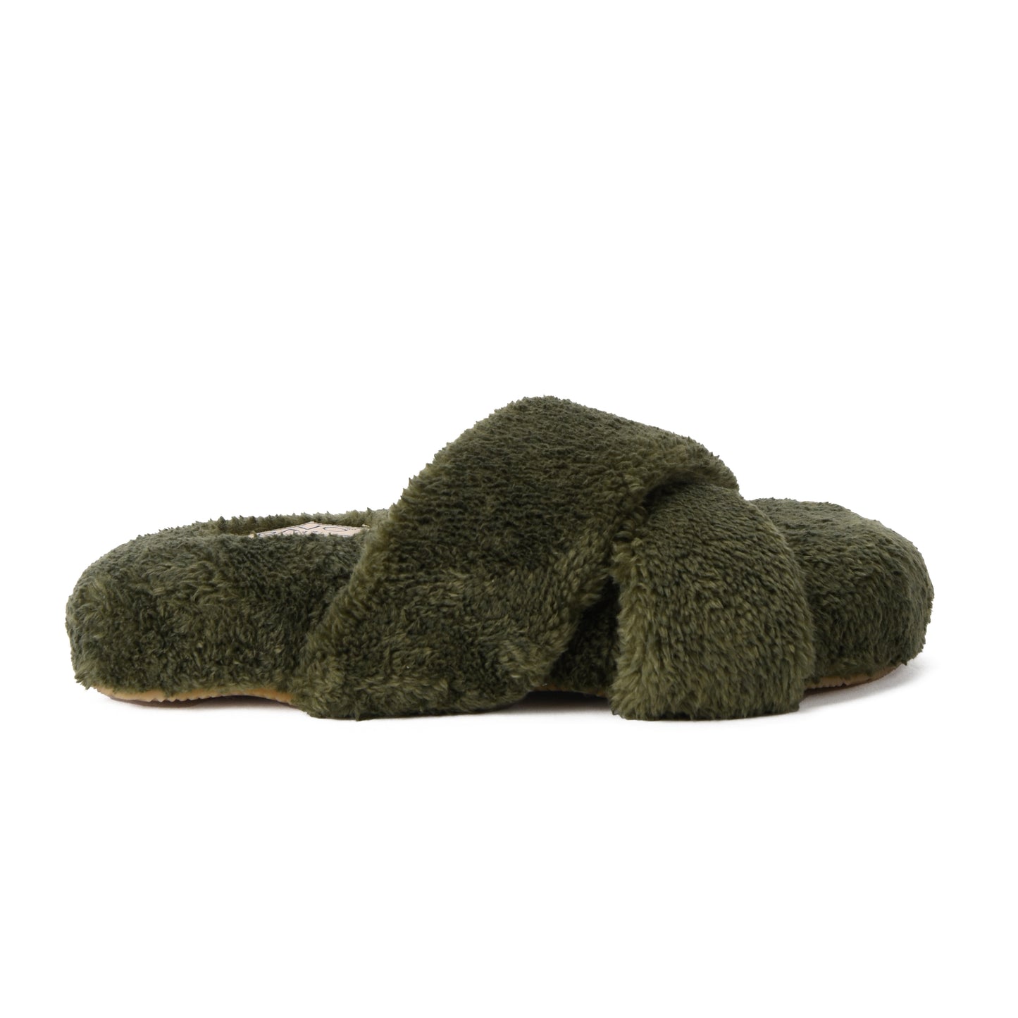 Slipper Fur Cross Olive