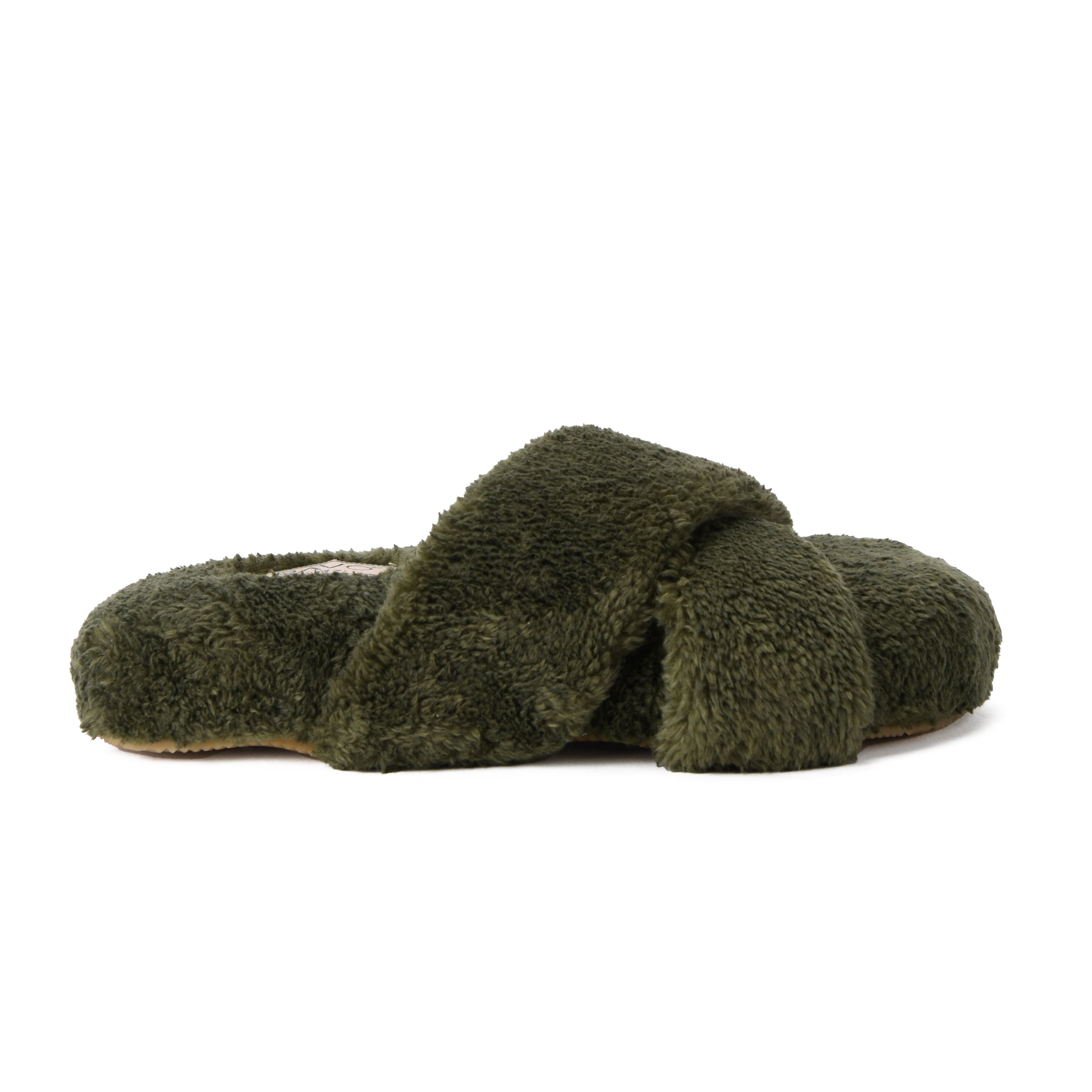 Slipper Fur Cross Olive