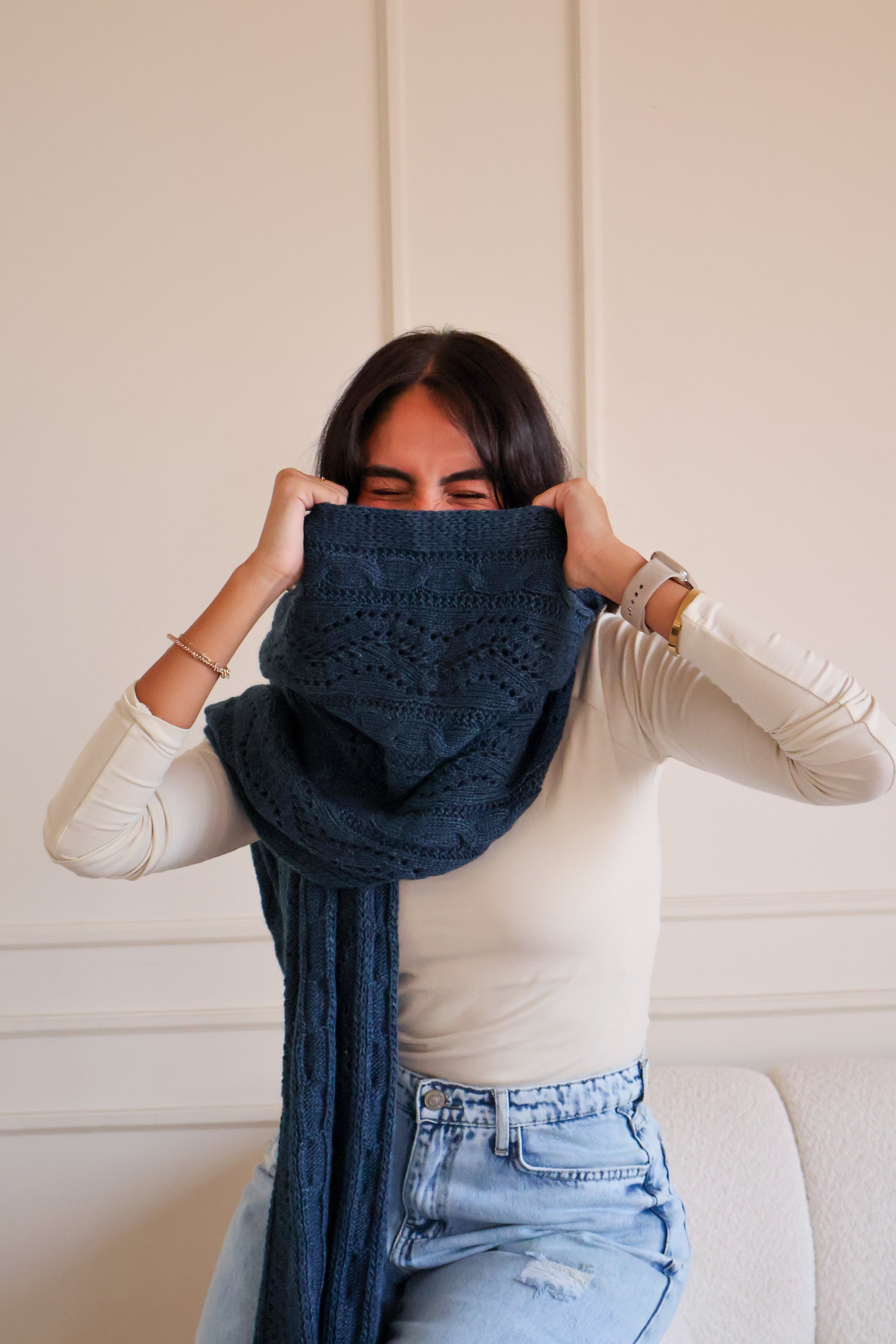 Navy Blue Shawl BySwan