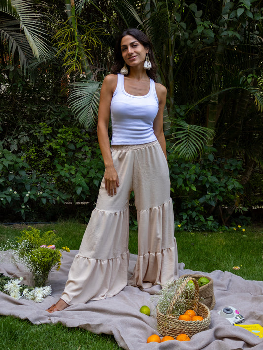 Beige Levy pants - PAVO Egypt