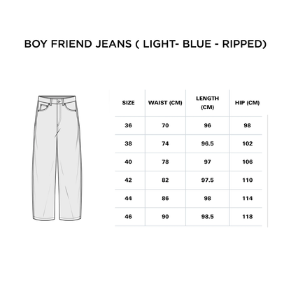 Blue Boyfriend Ripped jeans