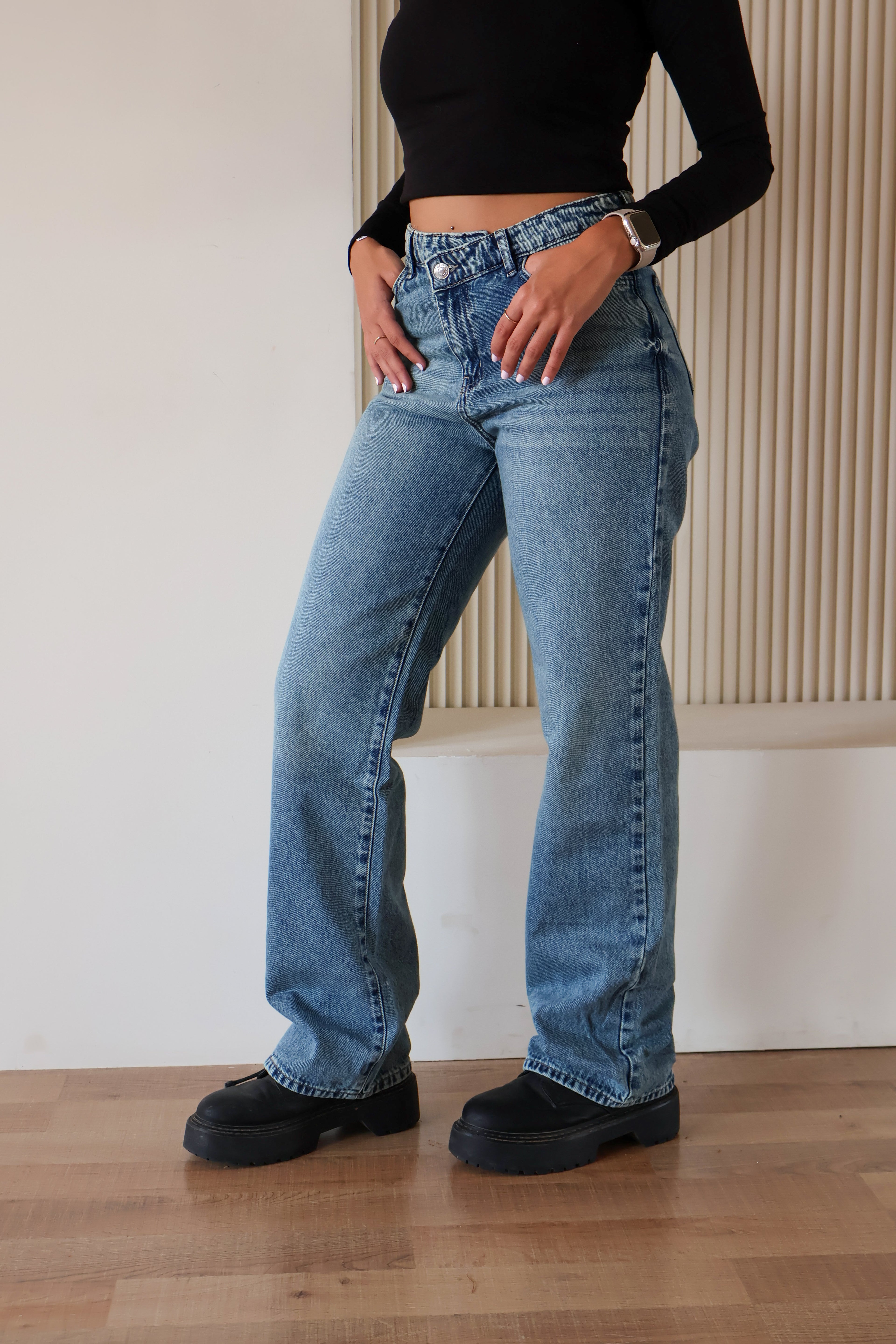 Medium Blue Double waist jeans - PAVO Egypt