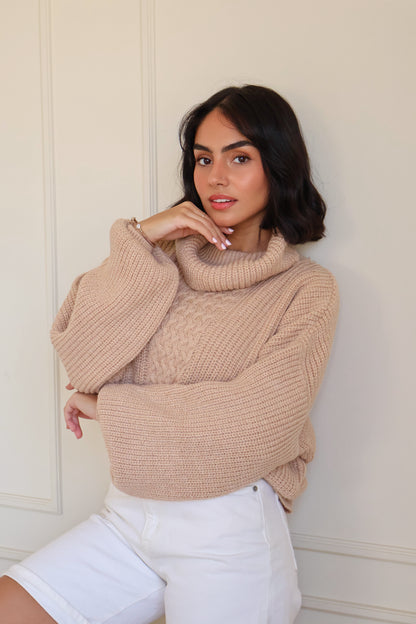 Beige Oversized Pullover