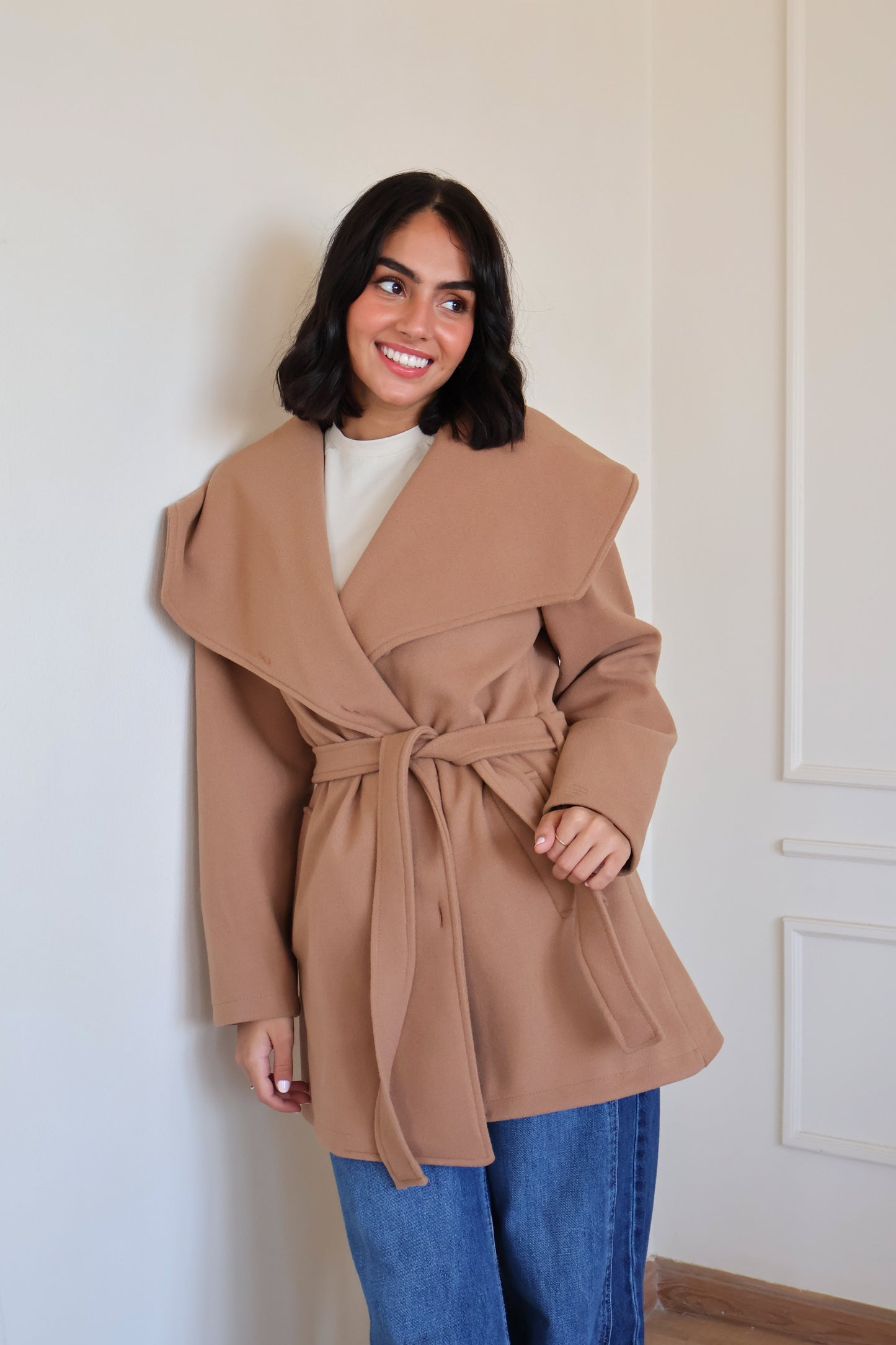 Camel Basic coat