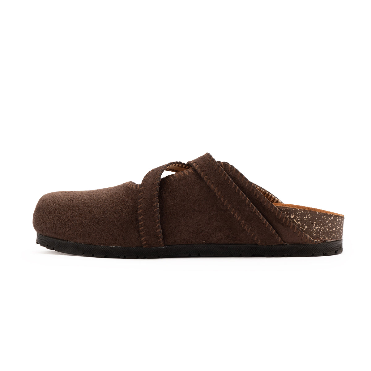 Brown Double Buckle Mule