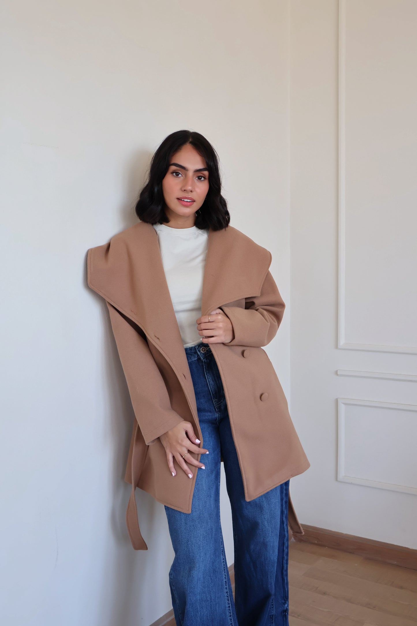 Camel Basic coat