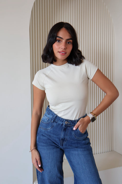 Beige Basic Top - PAVO Egypt