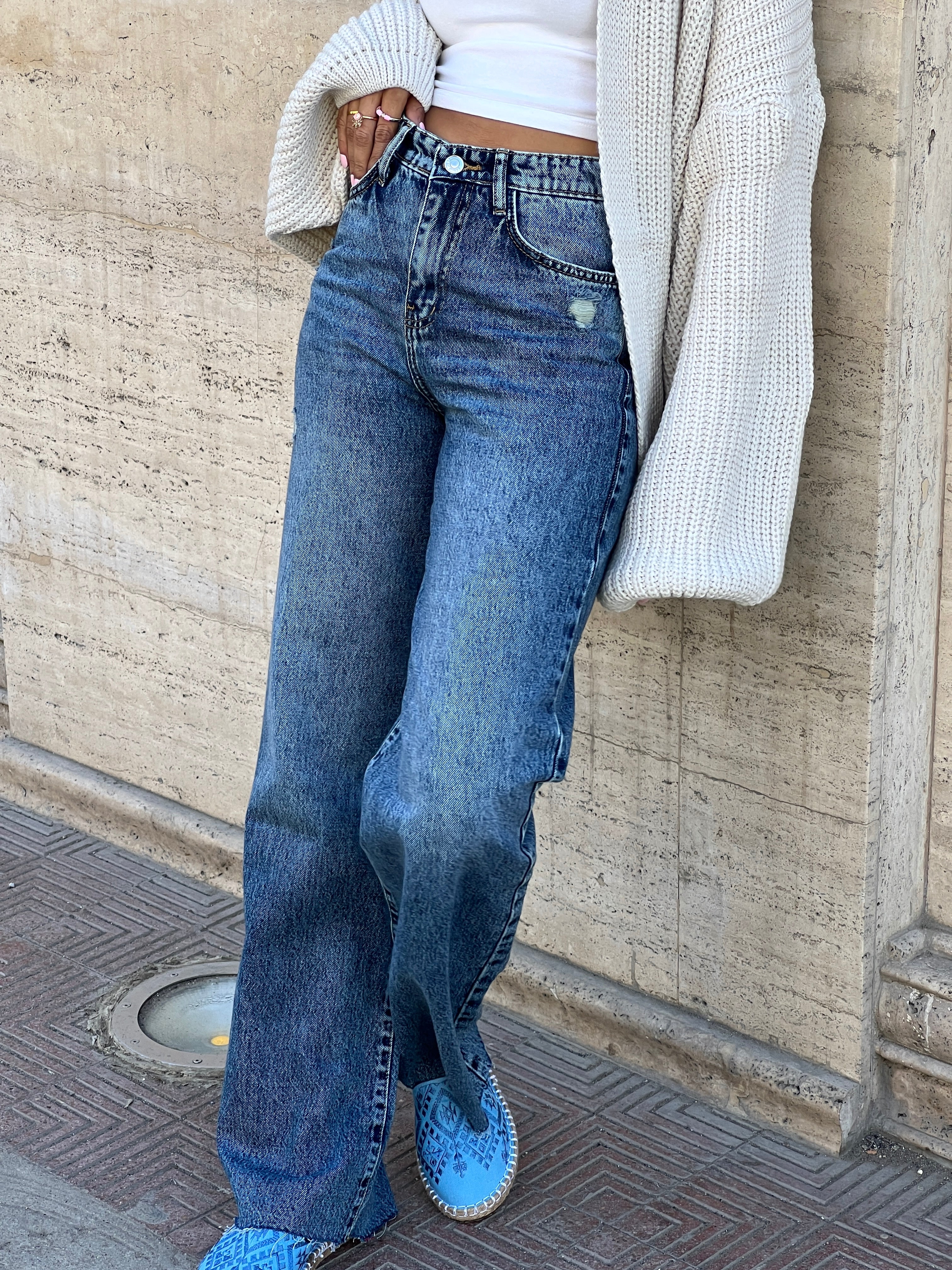 Dark Blue straight leg jeans - PAVO Egypt