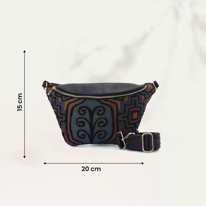 Fanny pack Black with Multi color