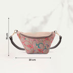 Fanny pack Indian Beige with Flowery - PAVO Egypt