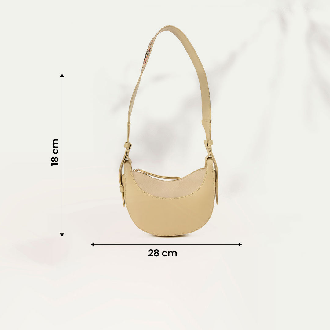 Handbag Beige with embroidered Handle