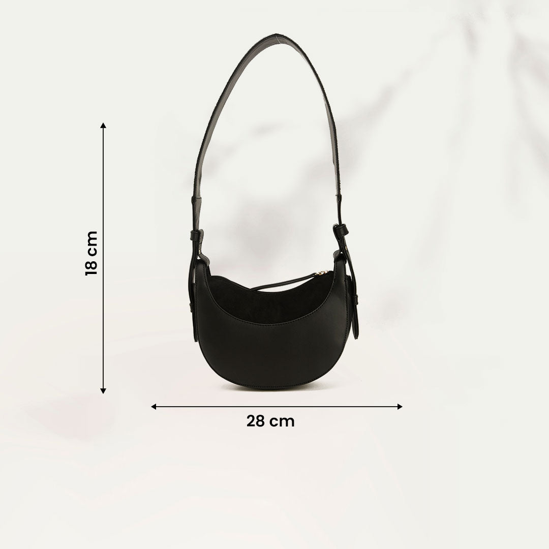 Handbag Black with embroidered Handle