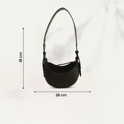 Handbag Black with embroidered Handle