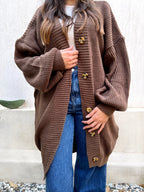 Brown oversized long Cardigan PAVO Egypt