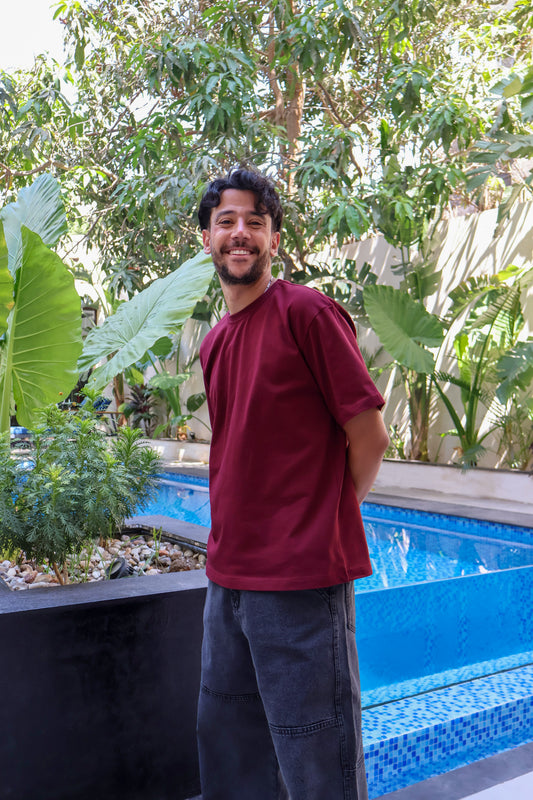 Burgundy Men T-shirt - PAVO Egypt