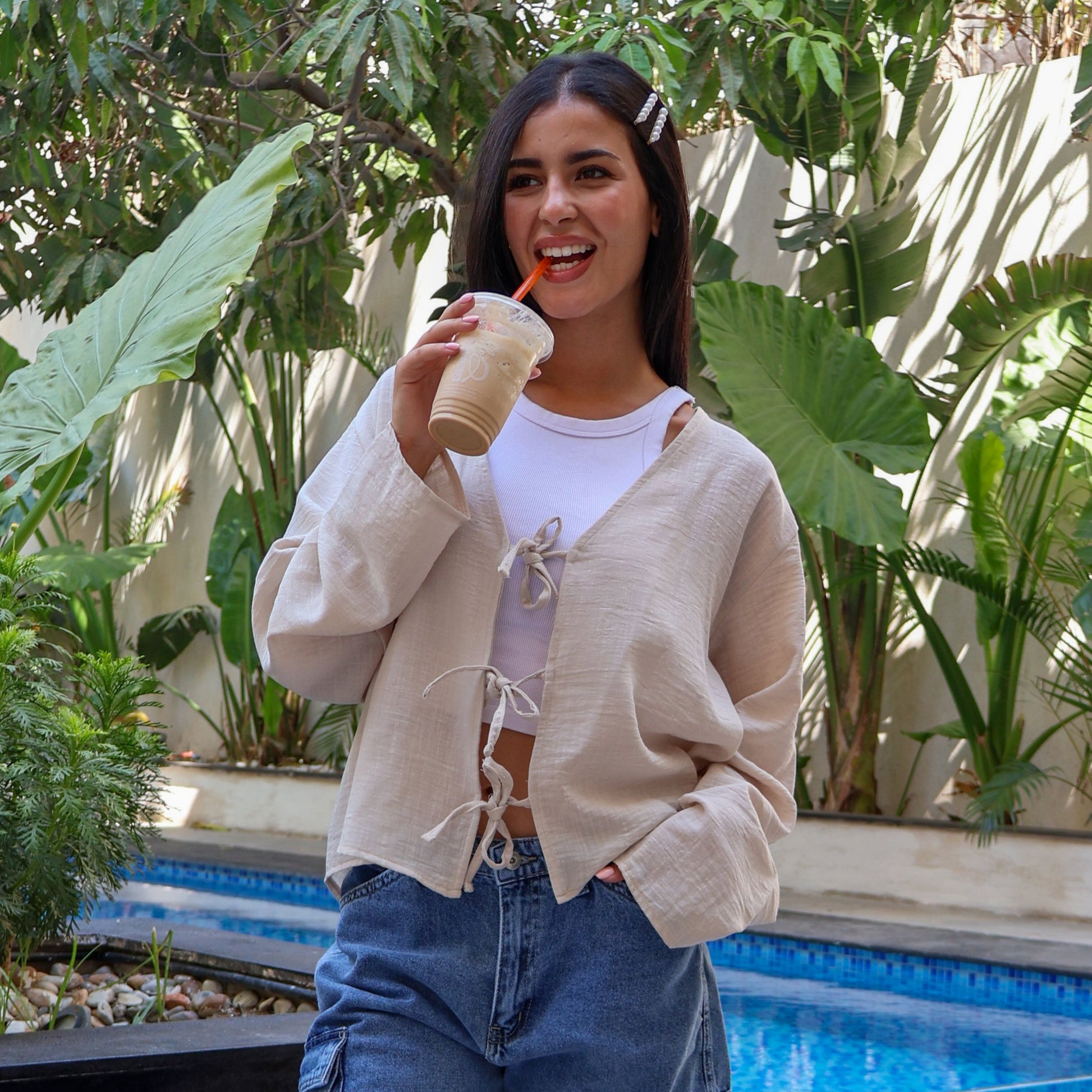Sarah Beige Blouse - PAVO Egypt