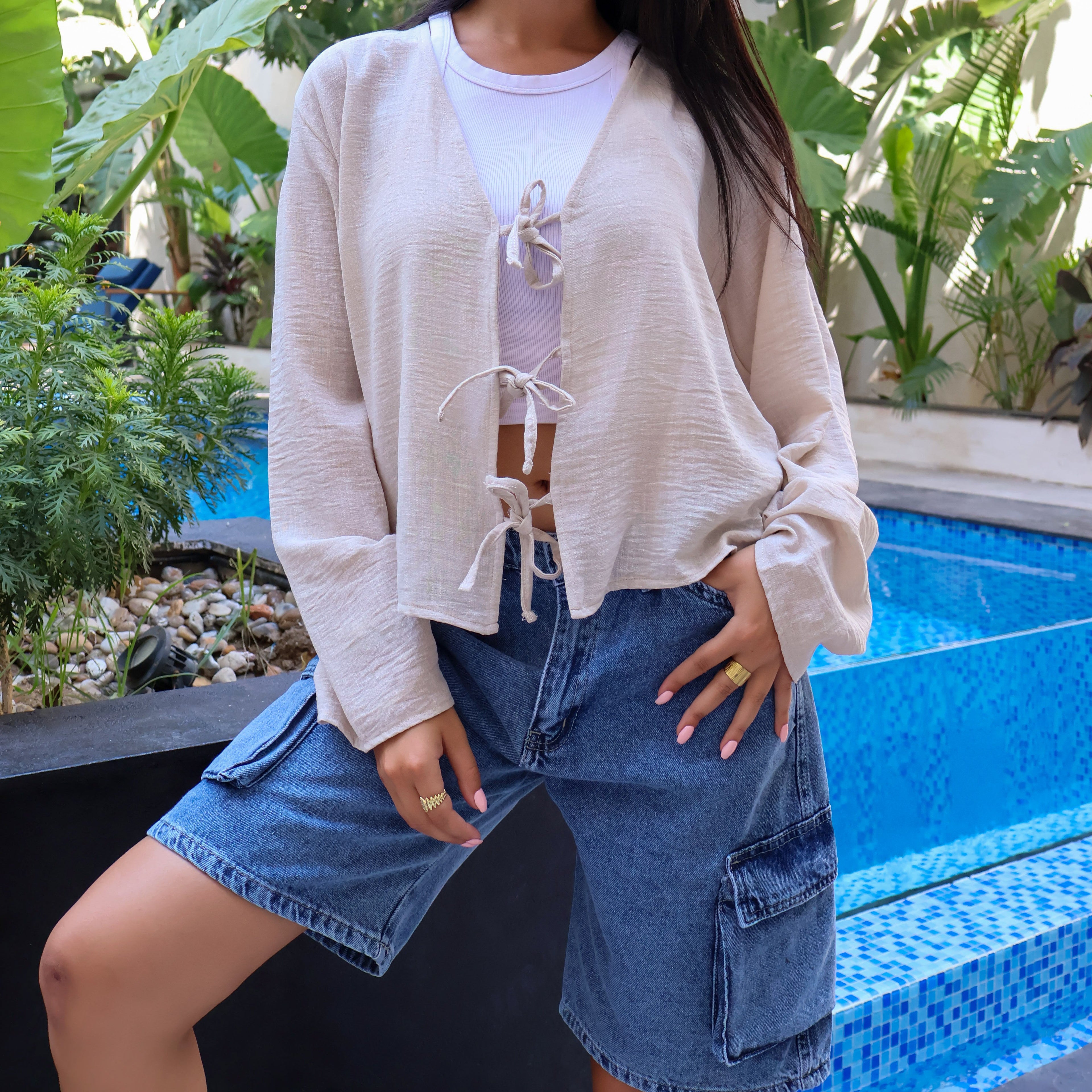 Blue Women Denim Shorts - PAVO Egypt