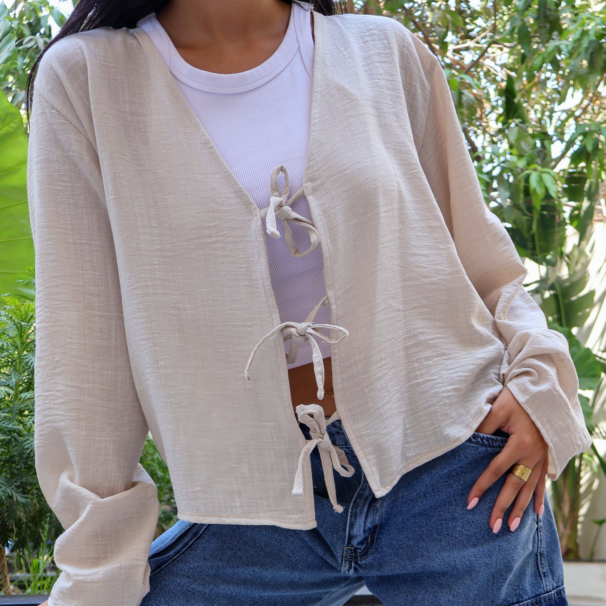 Sarah Beige Blouse - PAVO Egypt