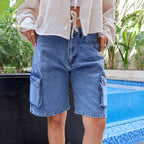 Blue Women Denim Shorts - PAVO Egypt
