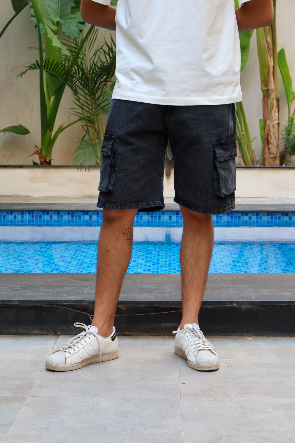 Dark Grey Men Denim Shorts - PAVO Egypt