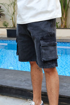 Dark Grey Men Denim Shorts - PAVO Egypt