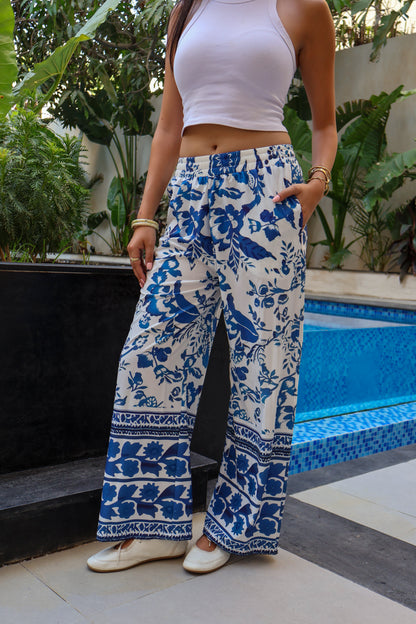 Cher Blue Linen pants - PAVO Egypt