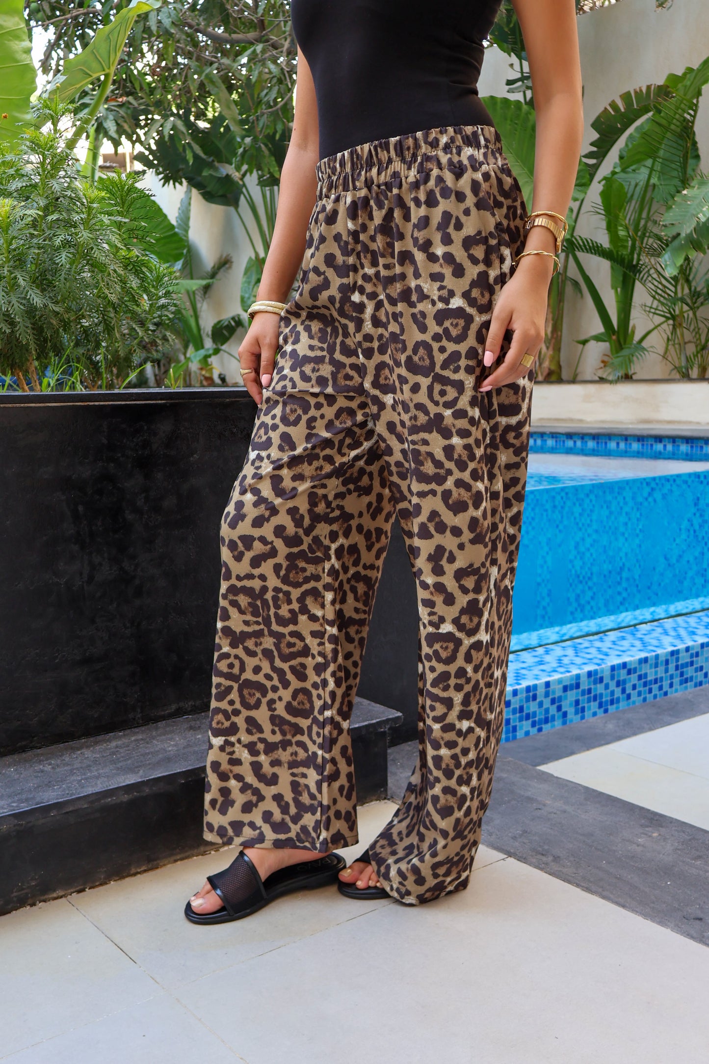 Leopard Linen pants - PAVO Egypt