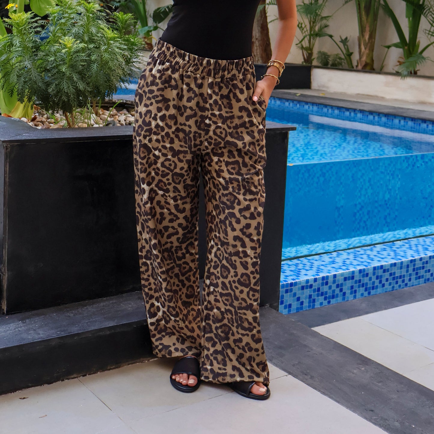 Leopard Linen pants - PAVO Egypt