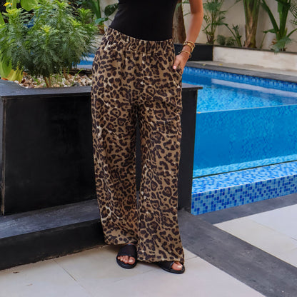 Leopard Linen pants - PAVO Egypt