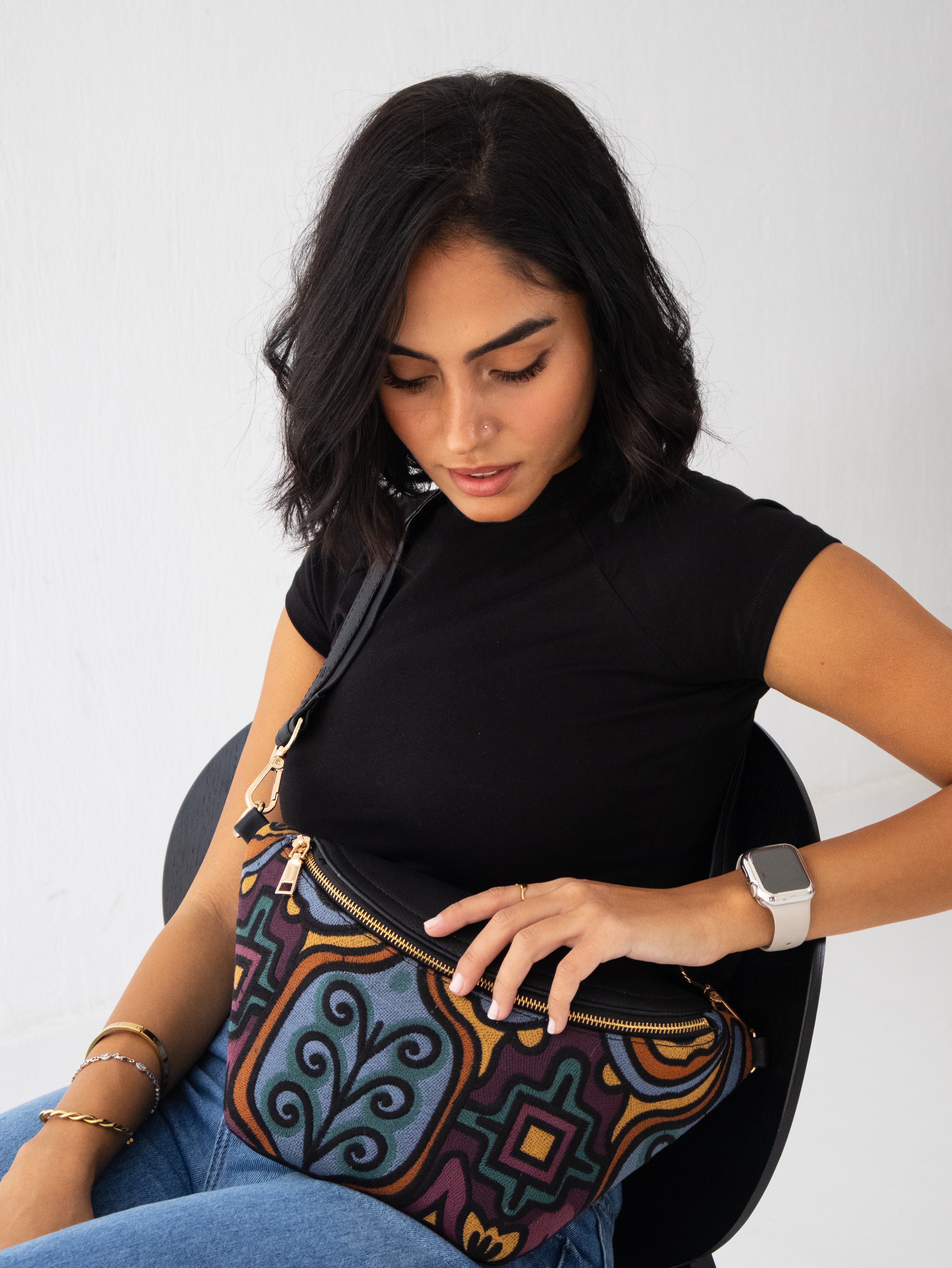 Fanny pack Black with Multi color - PAVO Egypt
