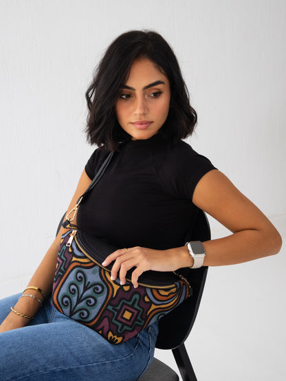 Fanny pack Black with Multi color