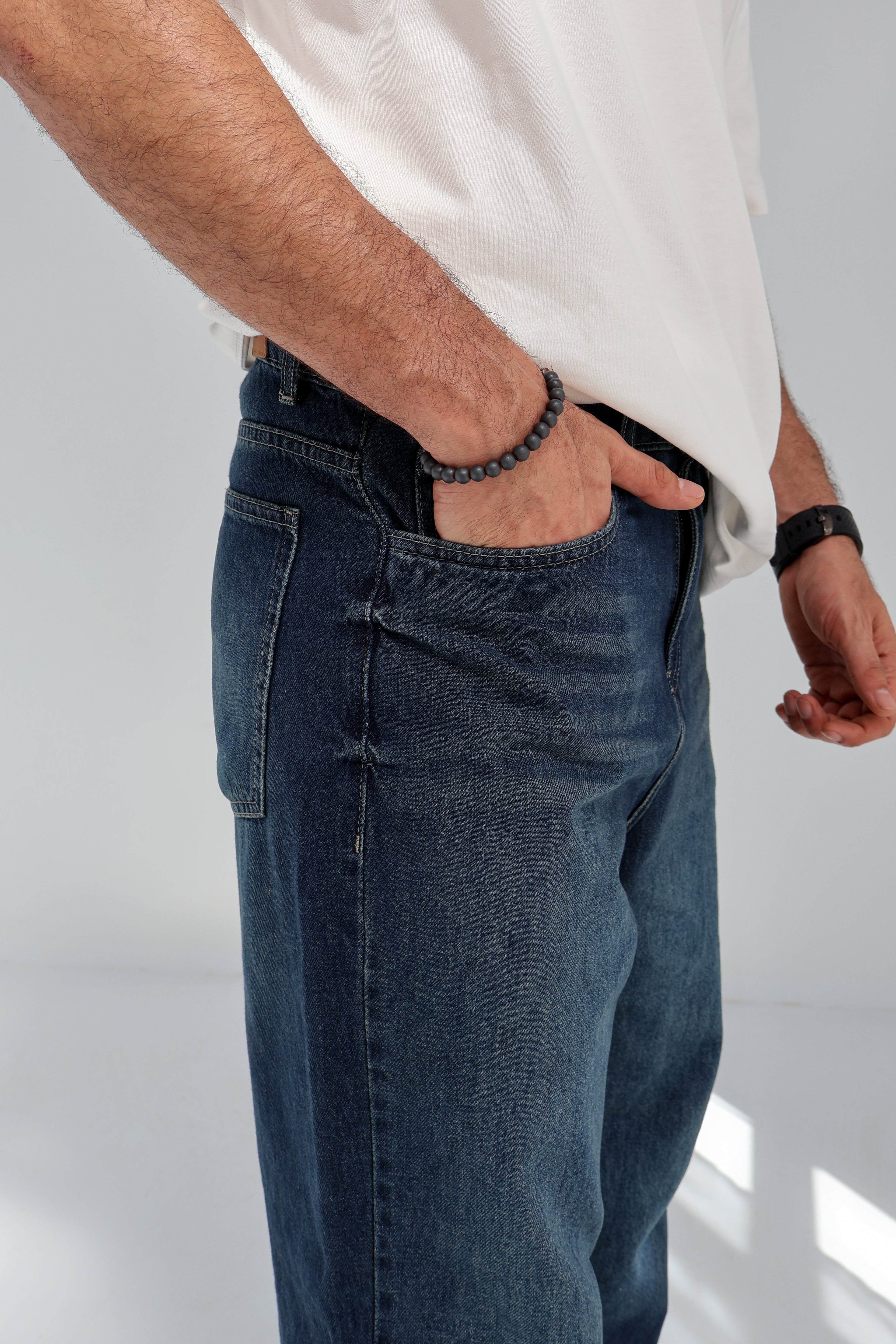 Navy Blue Straight leg Men jeans - PAVO Egypt