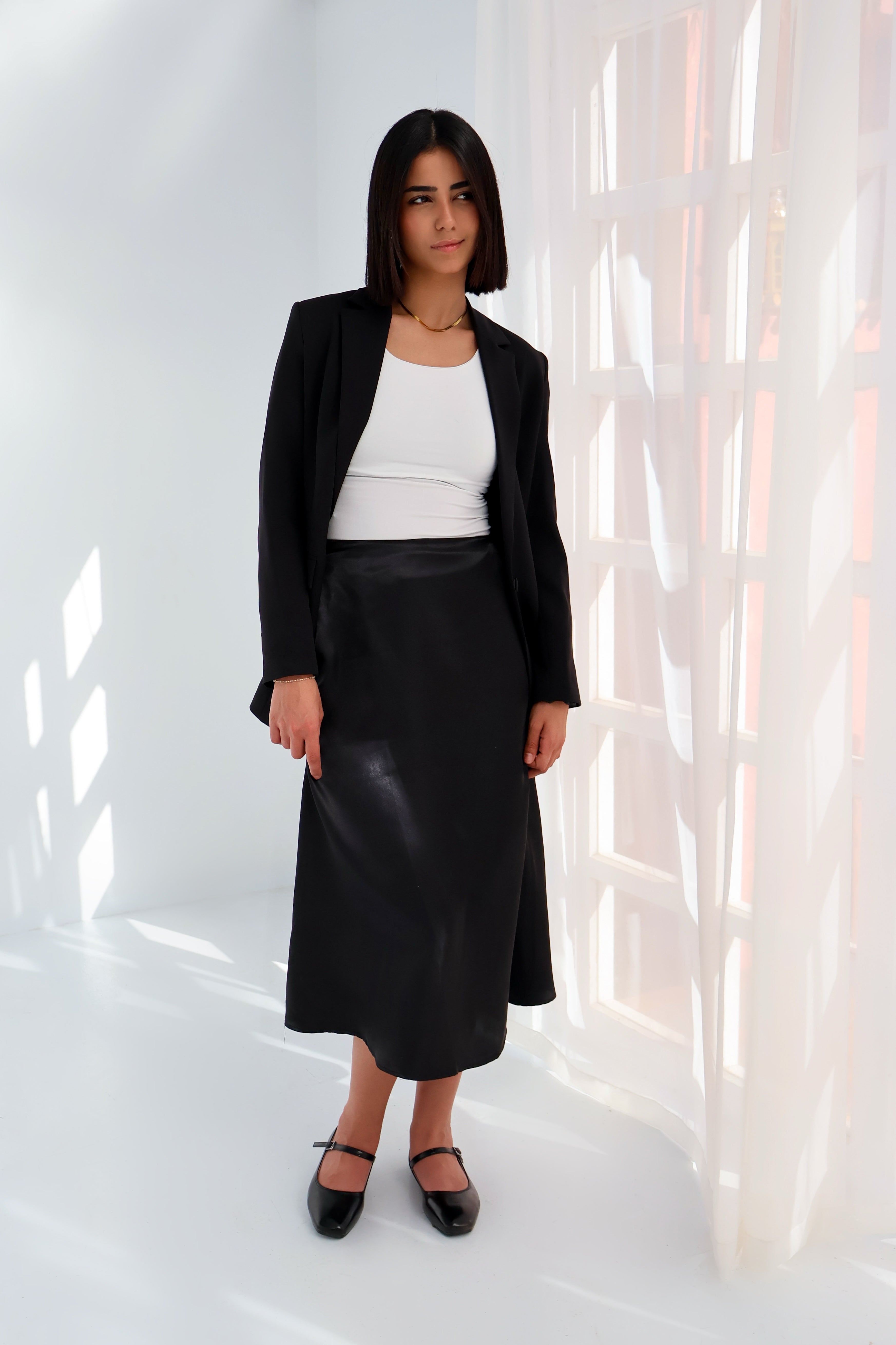 Black Satin Skirt PAVO Egypt