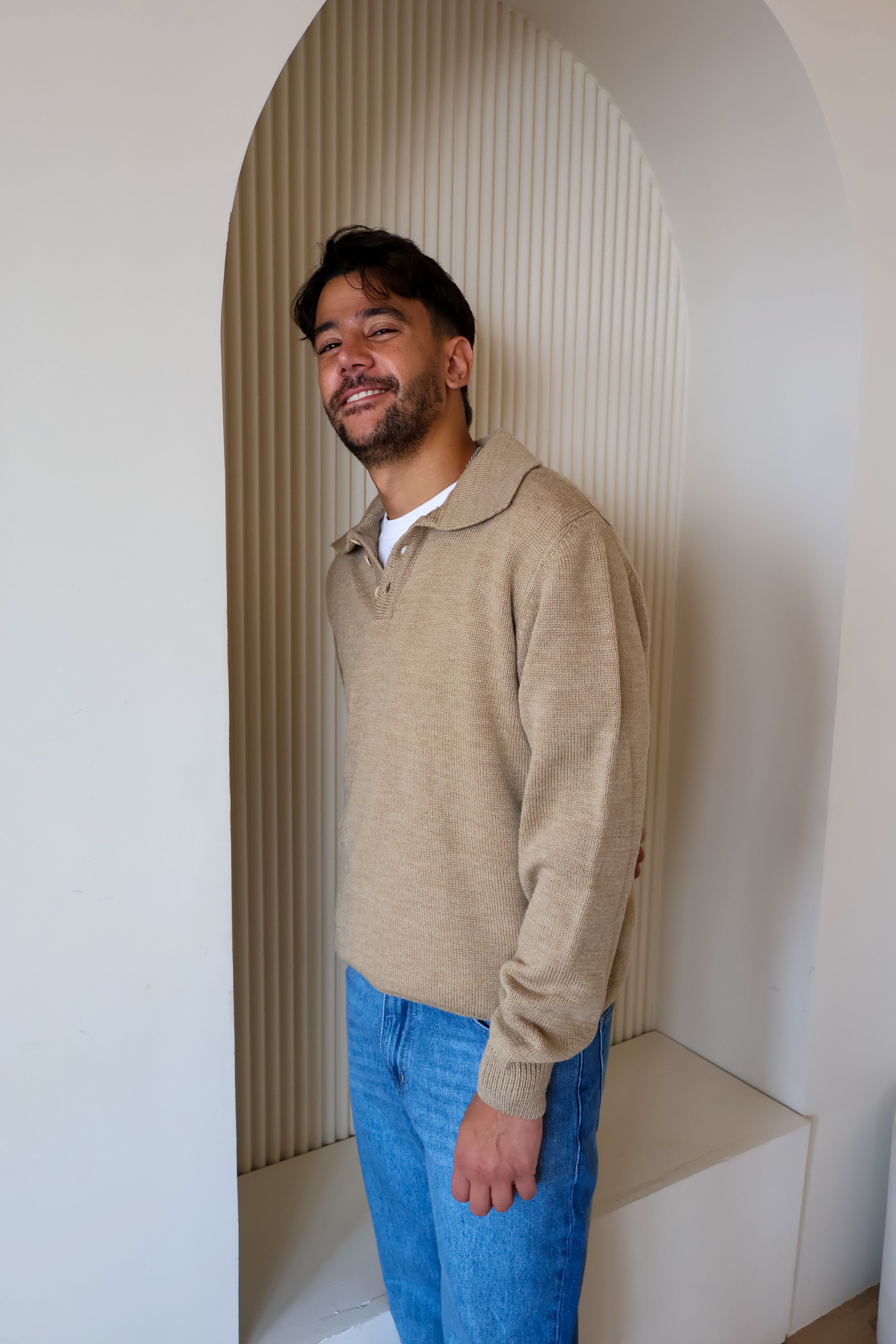 Beige Men Sweater - PAVO Egypt