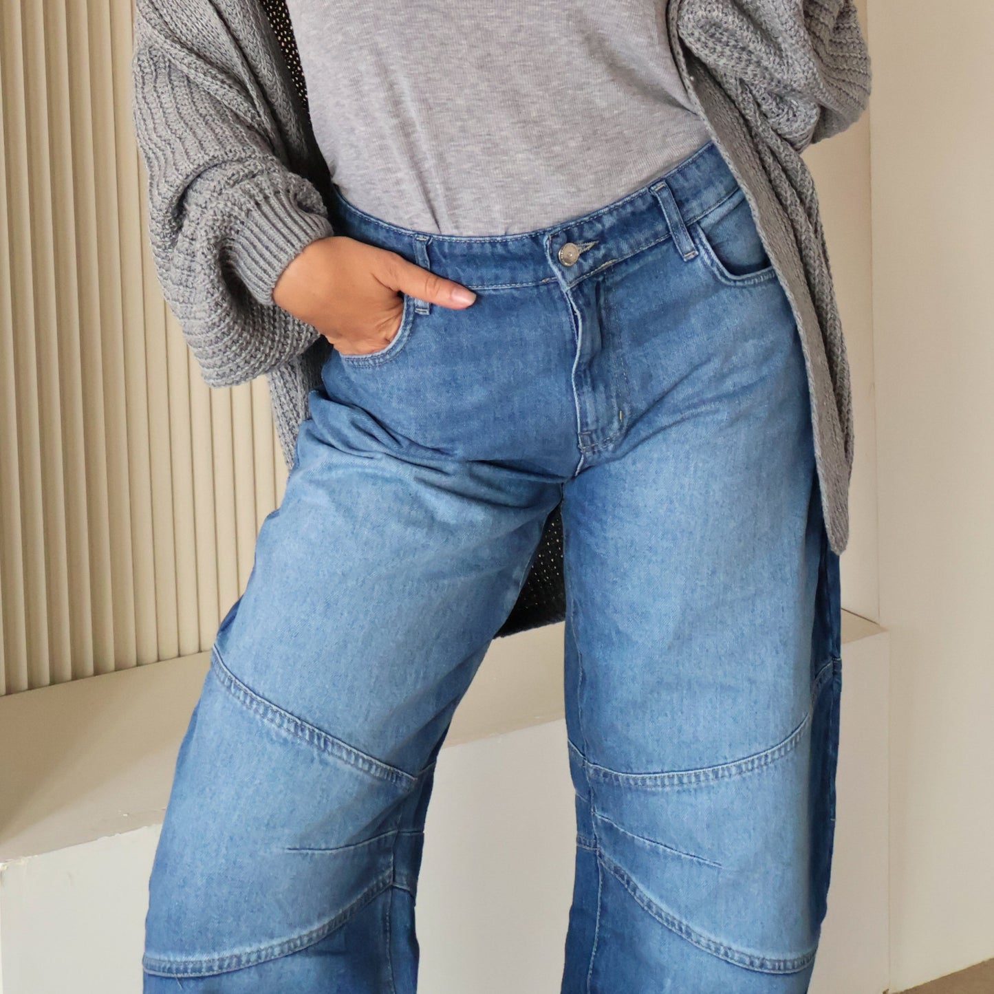 Navy Blue Ballon Jeans