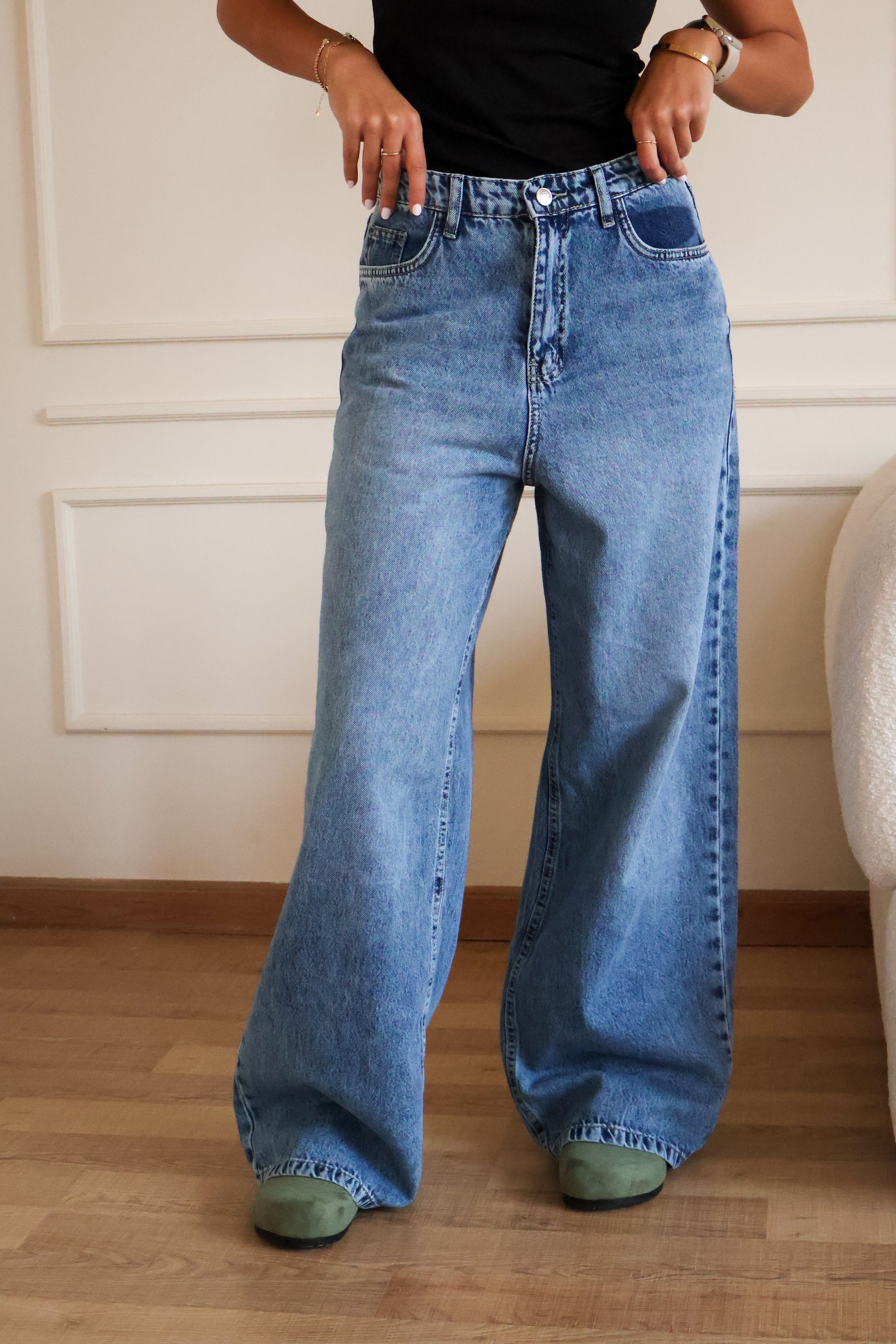 Blue Super Straight leg Jeans - PAVO Egypt