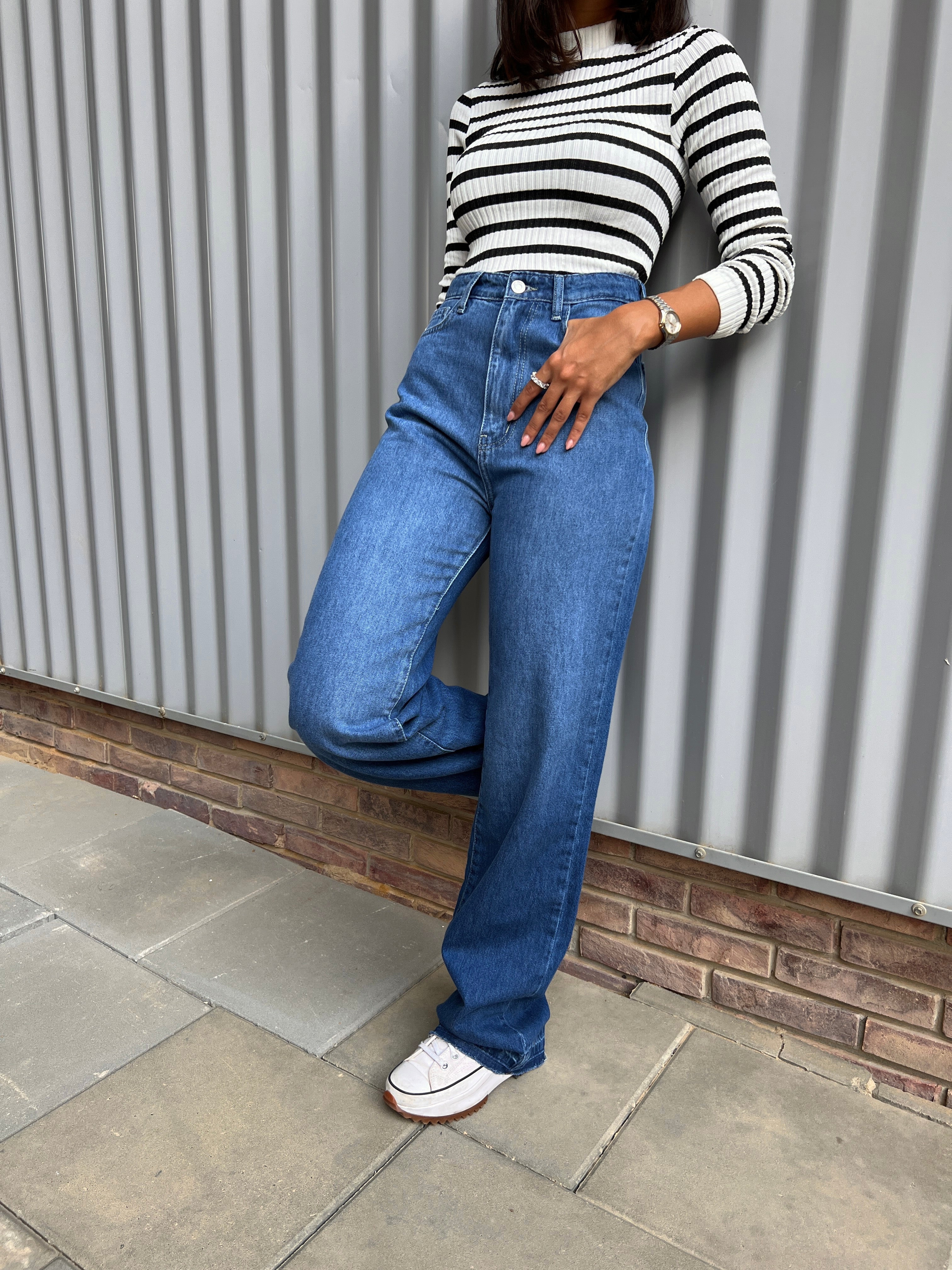 Blue Wide Leg jeans - PAVO Egypt