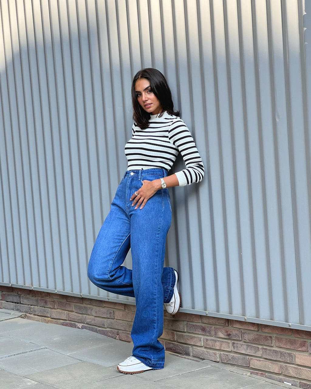Blue Wide Leg jeans - PAVO Egypt