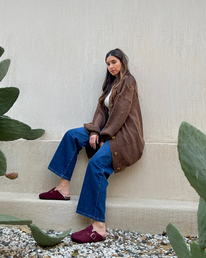 Brown oversized long Cardigan