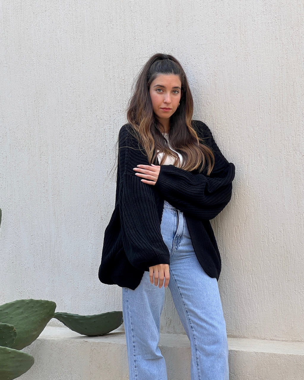 Black oversized Cardigan - PAVO Egypt