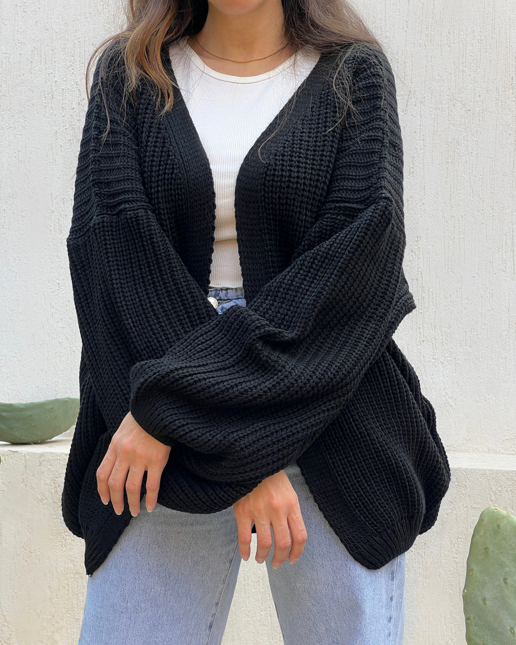 Black oversized Cardigan - PAVO Egypt
