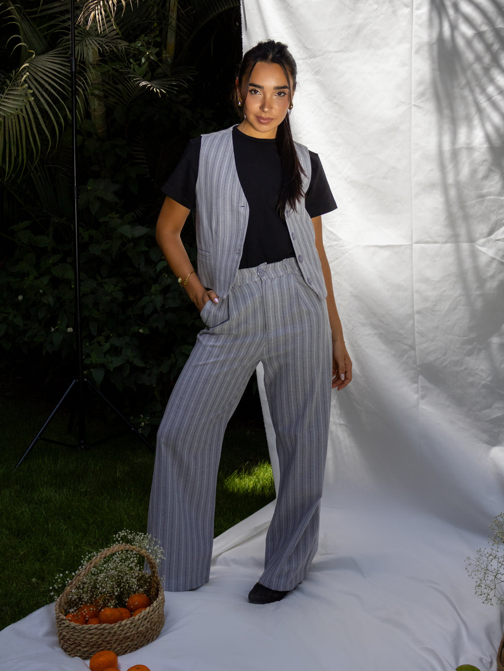 Grey Striped Set - PAVO Egypt