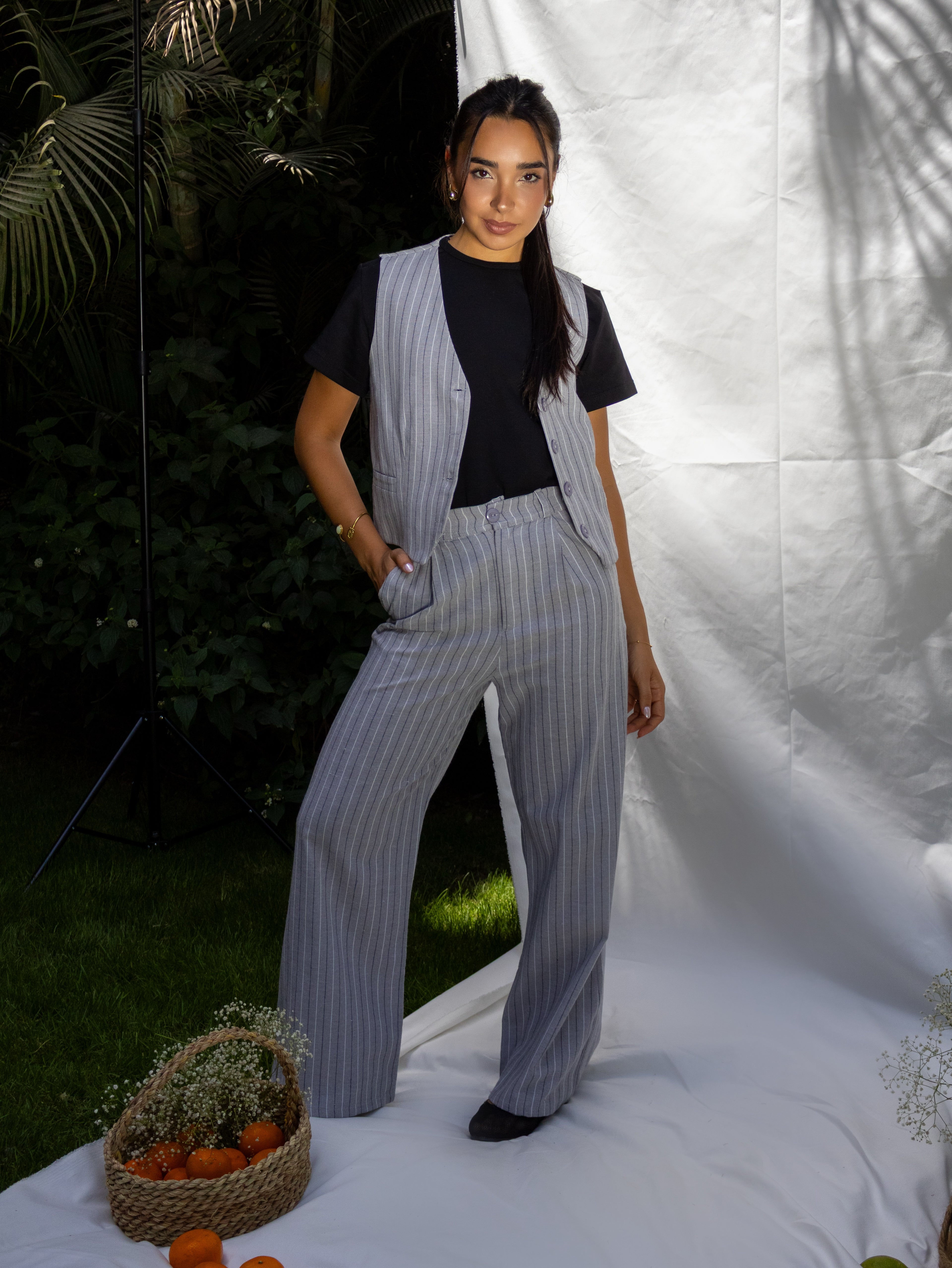 Grey Striped Set - PAVO Egypt