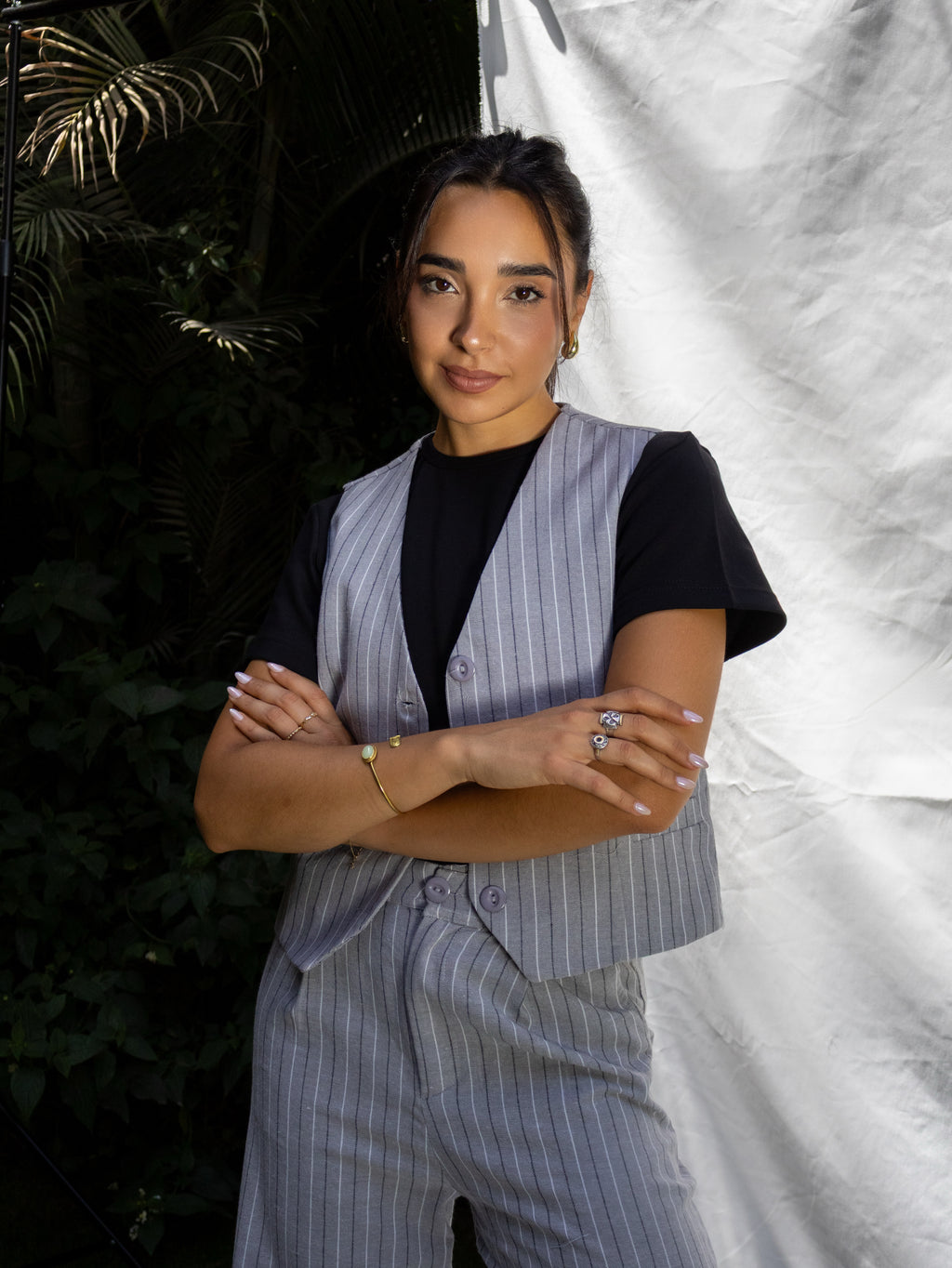 Grey Striped Set - PAVO Egypt