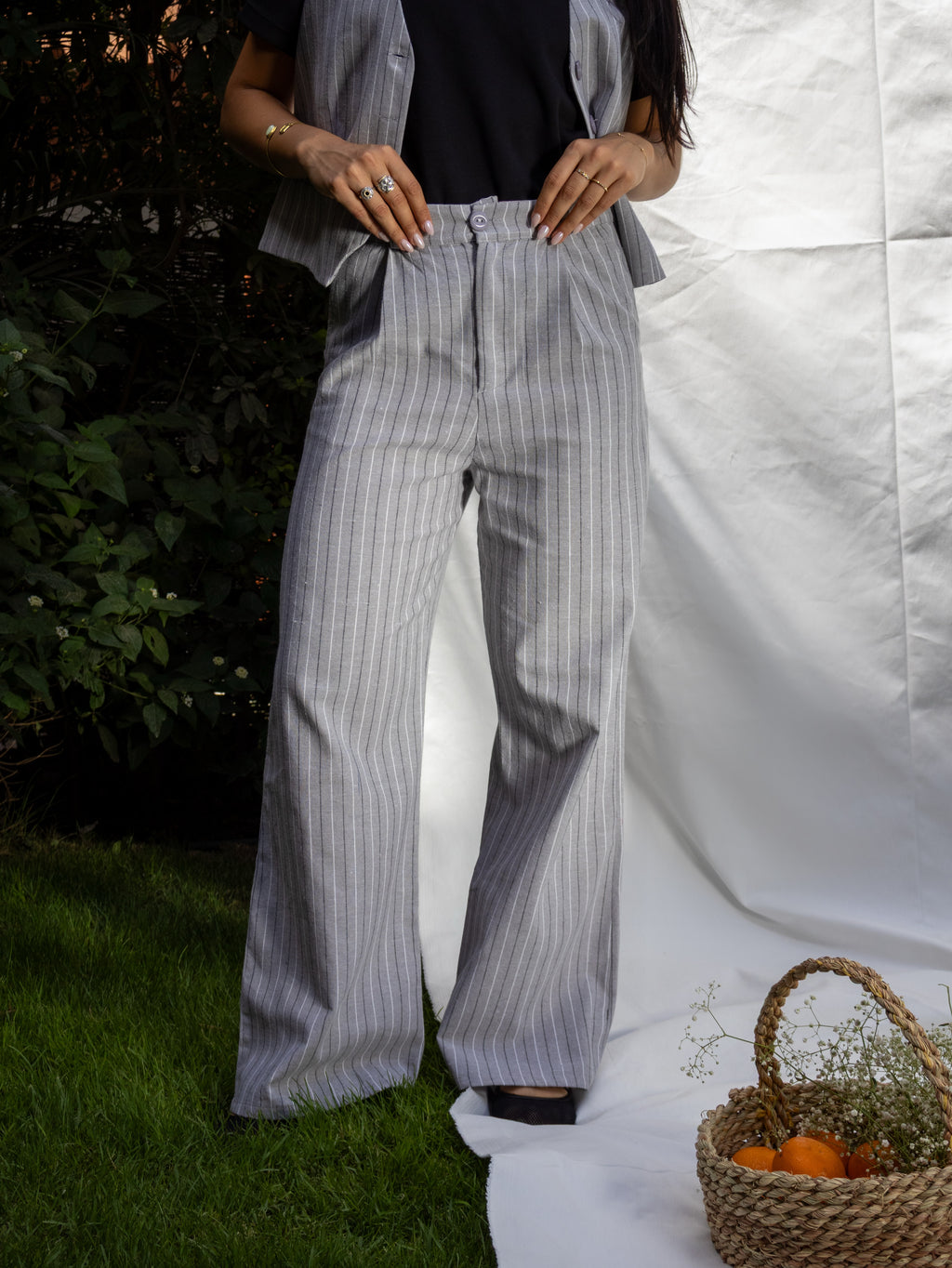 Grey Striped Set - PAVO Egypt