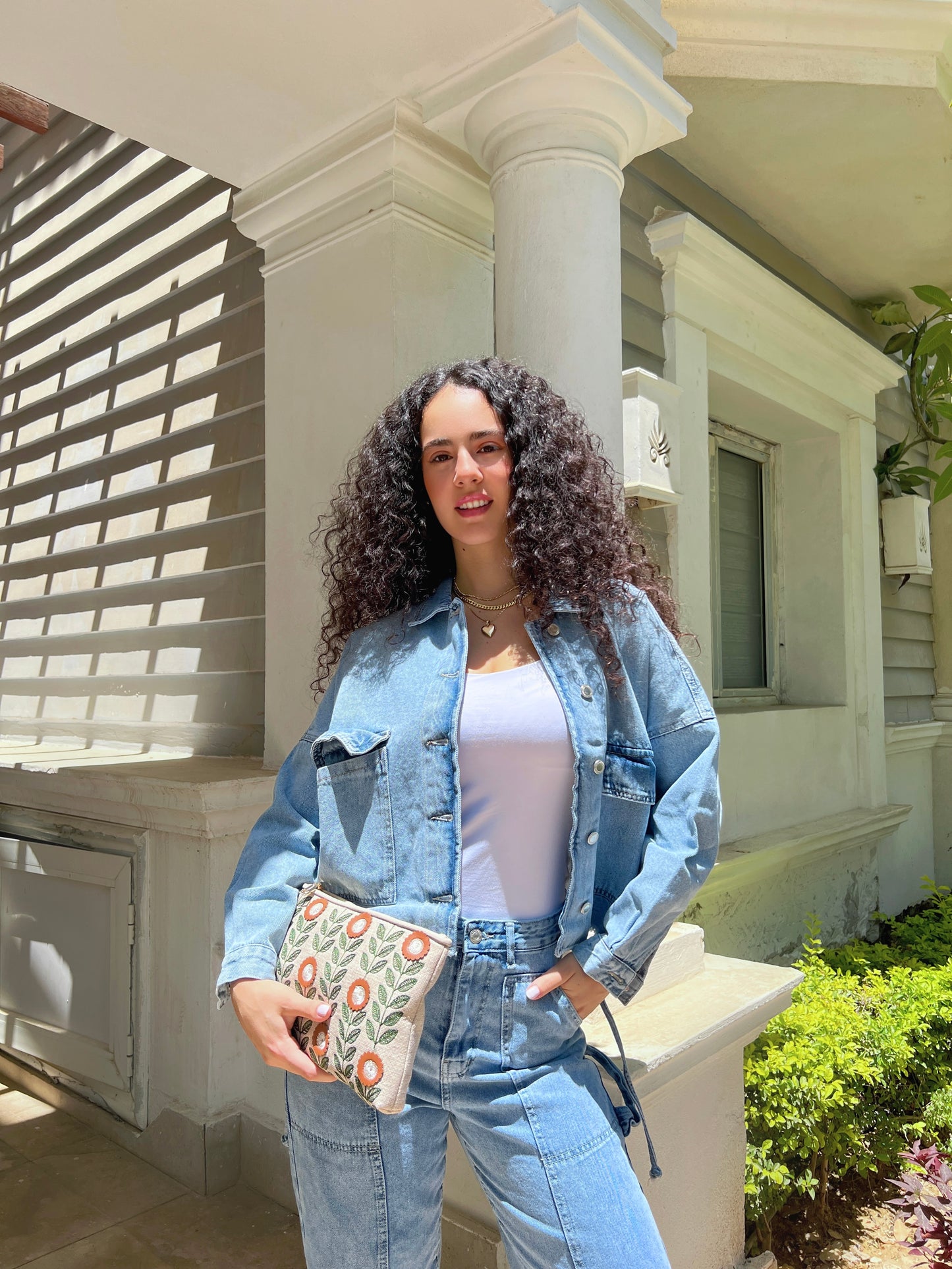 Light Blue Cropped Jacket