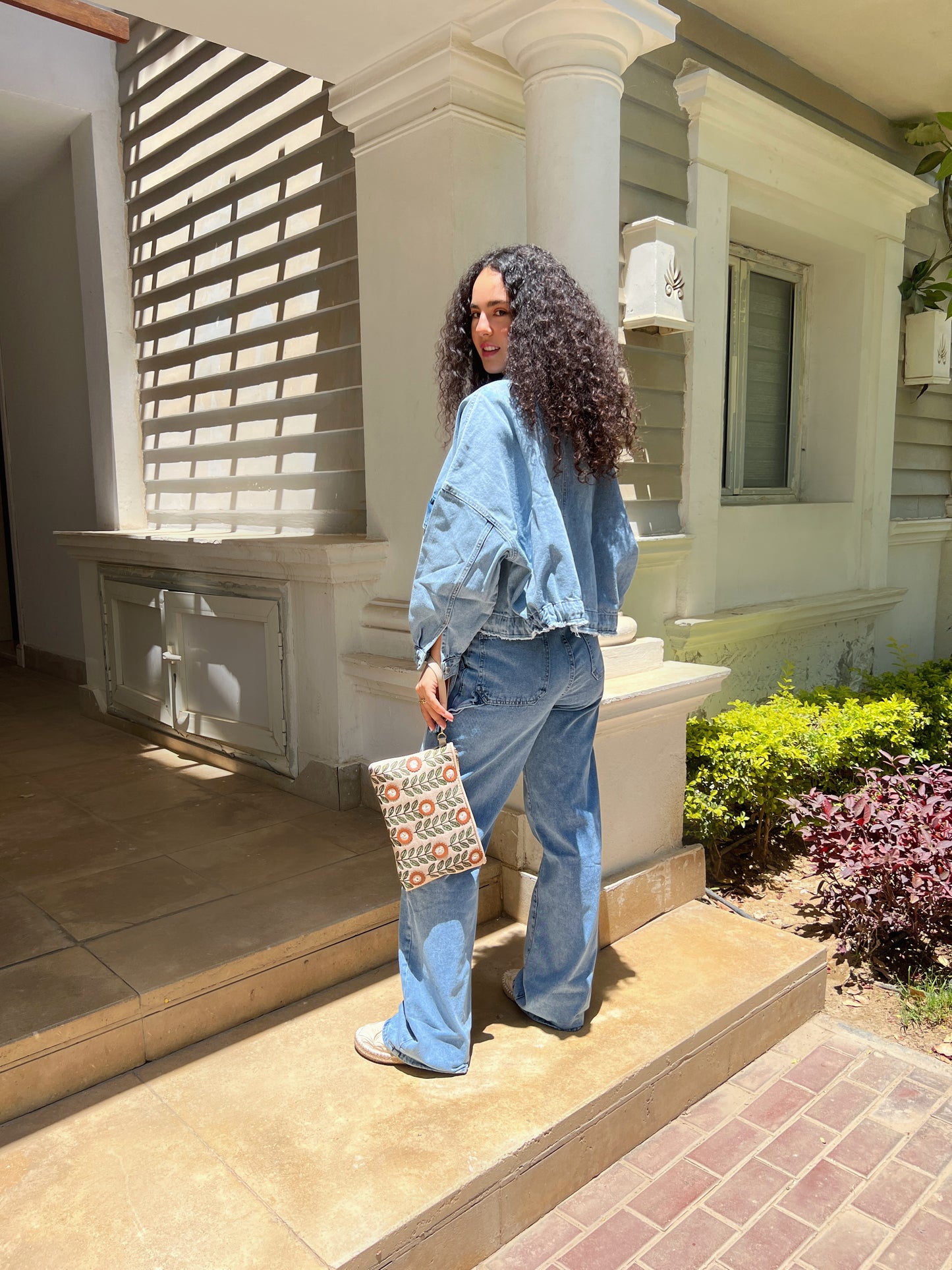 Light Blue Cropped Jacket