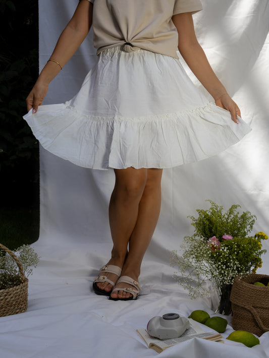 White Caroline Skirt - PAVO Egypt