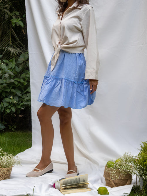 Baby blue Caroline Skirt - PAVO Egypt
